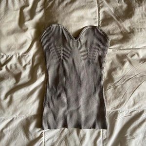 h&m sculpted tube top in light taupe